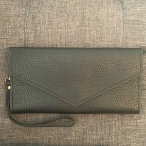 Black faux leather wallet/wristlet